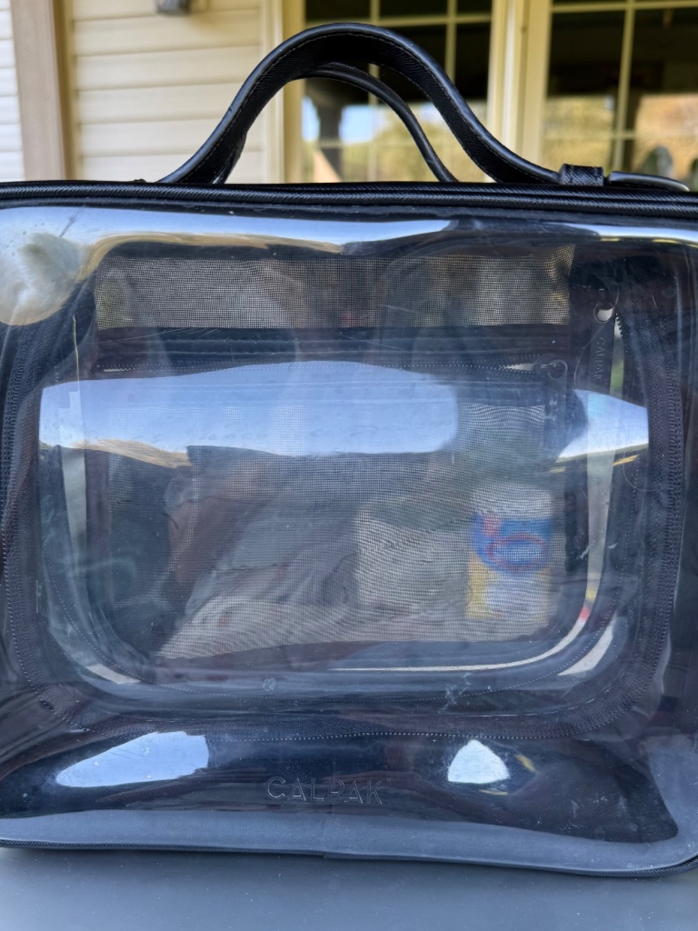 CALPAK Large Clear Cosmetics Case in Black - Picture 2 of 9